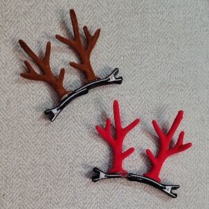 🔥LAST SET🔥 Kids Reindeer Antler Hair Clips, Choice Of Color